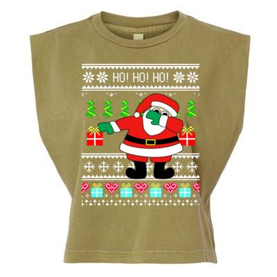 Dabbing Santa Claus Ugly Christmas Sweater Design Garment-Dyed Women's Muscle Tee