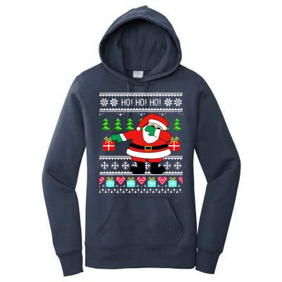 Dabbing Santa Claus Ugly Christmas Sweater Design Women's Pullover Hoodie