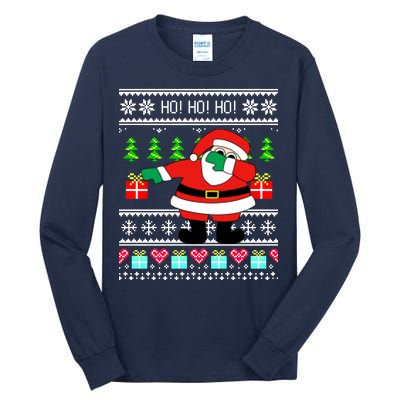 Dabbing Santa Claus Ugly Christmas Sweater Design Tall Long Sleeve T-Shirt