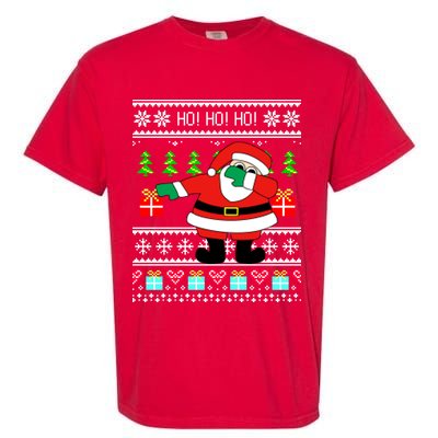 Dabbing Santa Claus Ugly Christmas Sweater Design Garment-Dyed Heavyweight T-Shirt