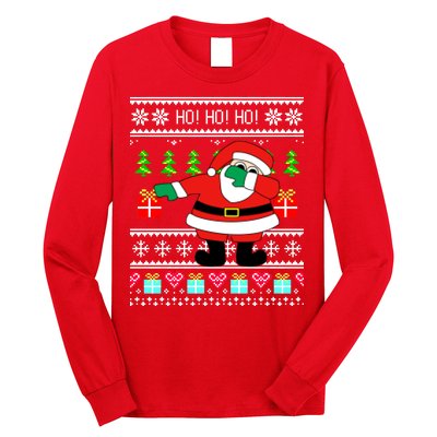 Dabbing Santa Claus Ugly Christmas Sweater Design Long Sleeve Shirt