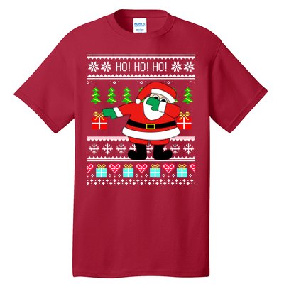 Dabbing Santa Claus Ugly Christmas Sweater Design Tall T-Shirt