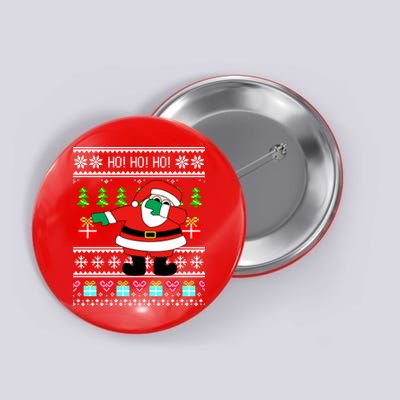 Dabbing Santa Claus Ugly Christmas Sweater Design Button