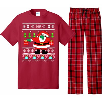 Dabbing Santa Claus Ugly Christmas Sweater Design Pajama Set