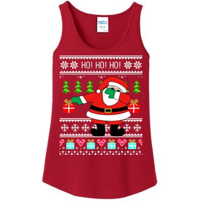 Dabbing Santa Claus Ugly Christmas Sweater Design Ladies Essential Tank