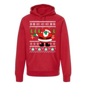 Dabbing Santa Claus Ugly Christmas Sweater Design Premium Hoodie