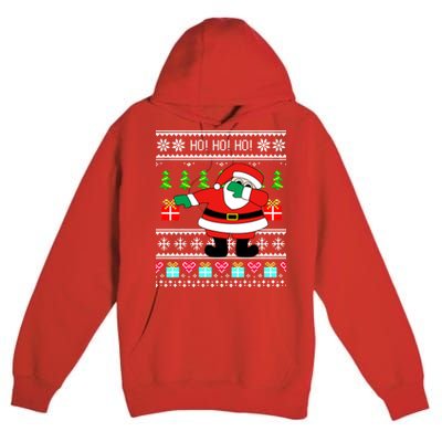 Dabbing Santa Claus Ugly Christmas Sweater Design Premium Pullover Hoodie