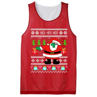 Dabbing Santa Claus Ugly Christmas Sweater Design Mesh Reversible Basketball Jersey Tank