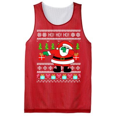 Dabbing Santa Claus Ugly Christmas Sweater Design Mesh Reversible Basketball Jersey Tank