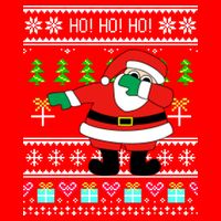 Dabbing Santa Claus Ugly Christmas Sweater Design Poster
