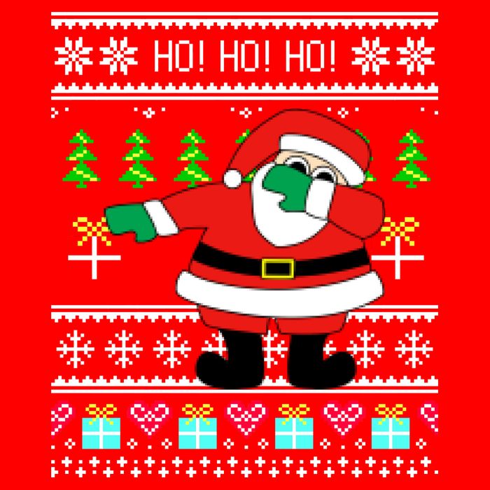 Dabbing Santa Claus Ugly Christmas Sweater Design Poster