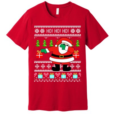 Dabbing Santa Claus Ugly Christmas Sweater Design Premium T-Shirt