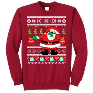 Dabbing Santa Claus Ugly Christmas Sweater Design Tall Sweatshirt