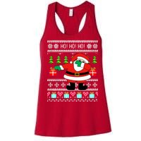 Dabbing Santa Claus Ugly Christmas Sweater Design Women's Racerback Tank