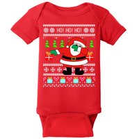 Dabbing Santa Claus Ugly Christmas Sweater Design Baby Bodysuit