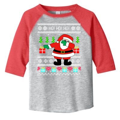Dabbing Santa Claus Ugly Christmas Sweater Design Toddler Fine Jersey T-Shirt