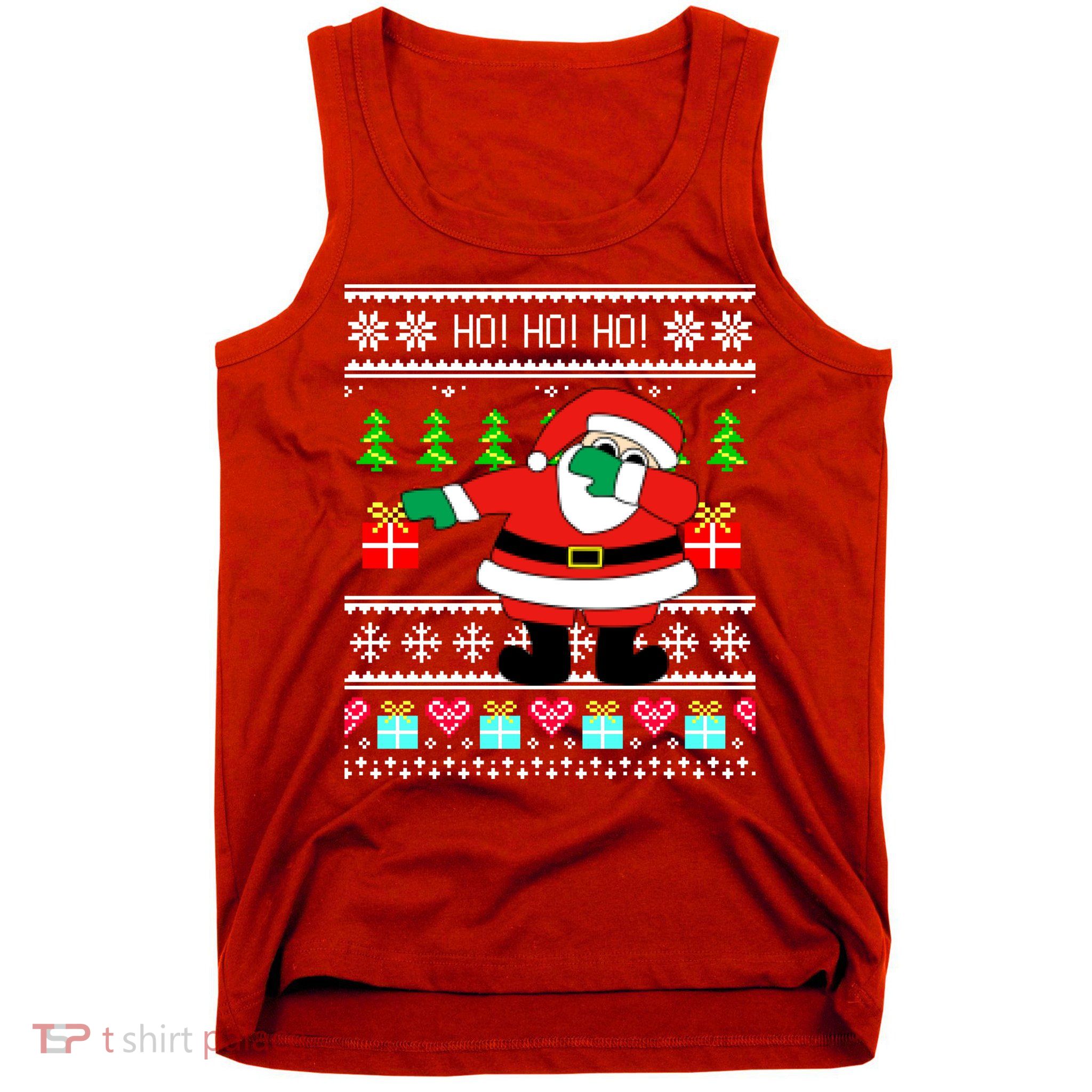 Dabbing Santa Claus Ugly Christmas Sweater Design Tank Top