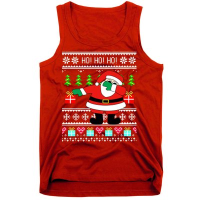 Dabbing Santa Claus Ugly Christmas Sweater Design Tank Top