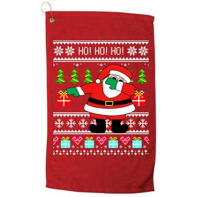 Dabbing Santa Claus Ugly Christmas Sweater Design Golf Towel