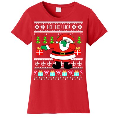 Dabbing Santa Claus Ugly Christmas Sweater Design Women's T-Shirt