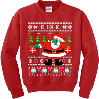 Dabbing Santa Claus Ugly Christmas Sweater Design Kids Sweatshirt