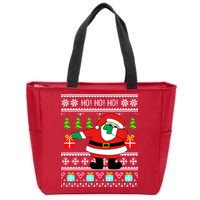 Dabbing Santa Claus Ugly Christmas Sweater Design Zip Tote Bag