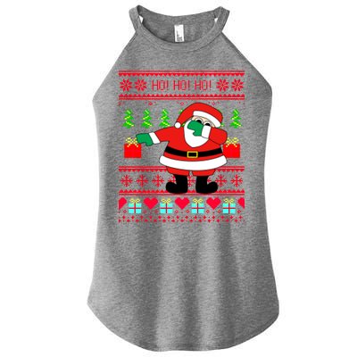 Dabbing Santa Claus Ugly Christmas Sweater Design Women’s Perfect Tri Rocker Tank