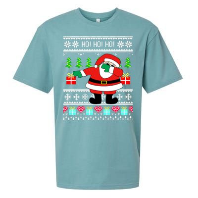 Dabbing Santa Claus Ugly Christmas Sweater Design Sueded Cloud Jersey T-Shirt