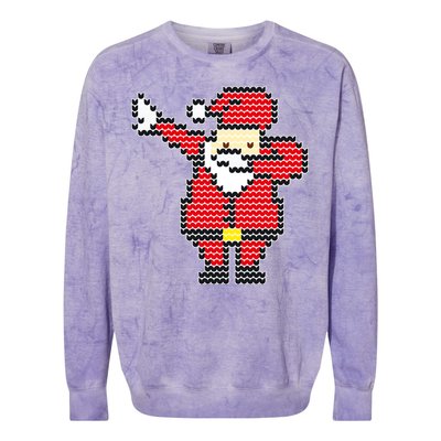 Dabbing Santa Pix-elated Christmas Colorblast Crewneck Sweatshirt