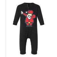 Dabbing Santa Pix-elated Christmas Infant Fleece One Piece