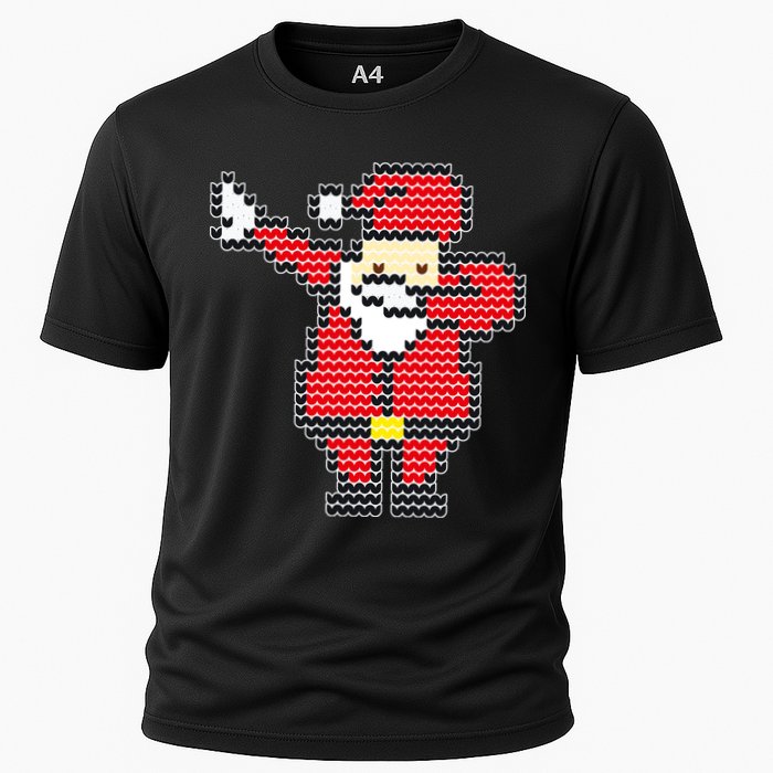 Dabbing Santa Pix-elated Christmas Cooling Performance Crew T-Shirt