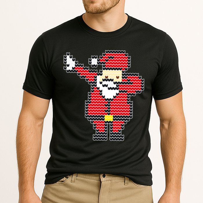 Dabbing Santa Pix-elated Christmas Cooling Performance Crew T-Shirt