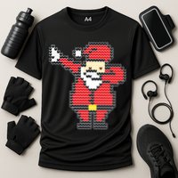 Dabbing Santa Pix-elated Christmas Cooling Performance Crew T-Shirt