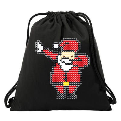 Dabbing Santa Pix-elated Christmas Drawstring Bag