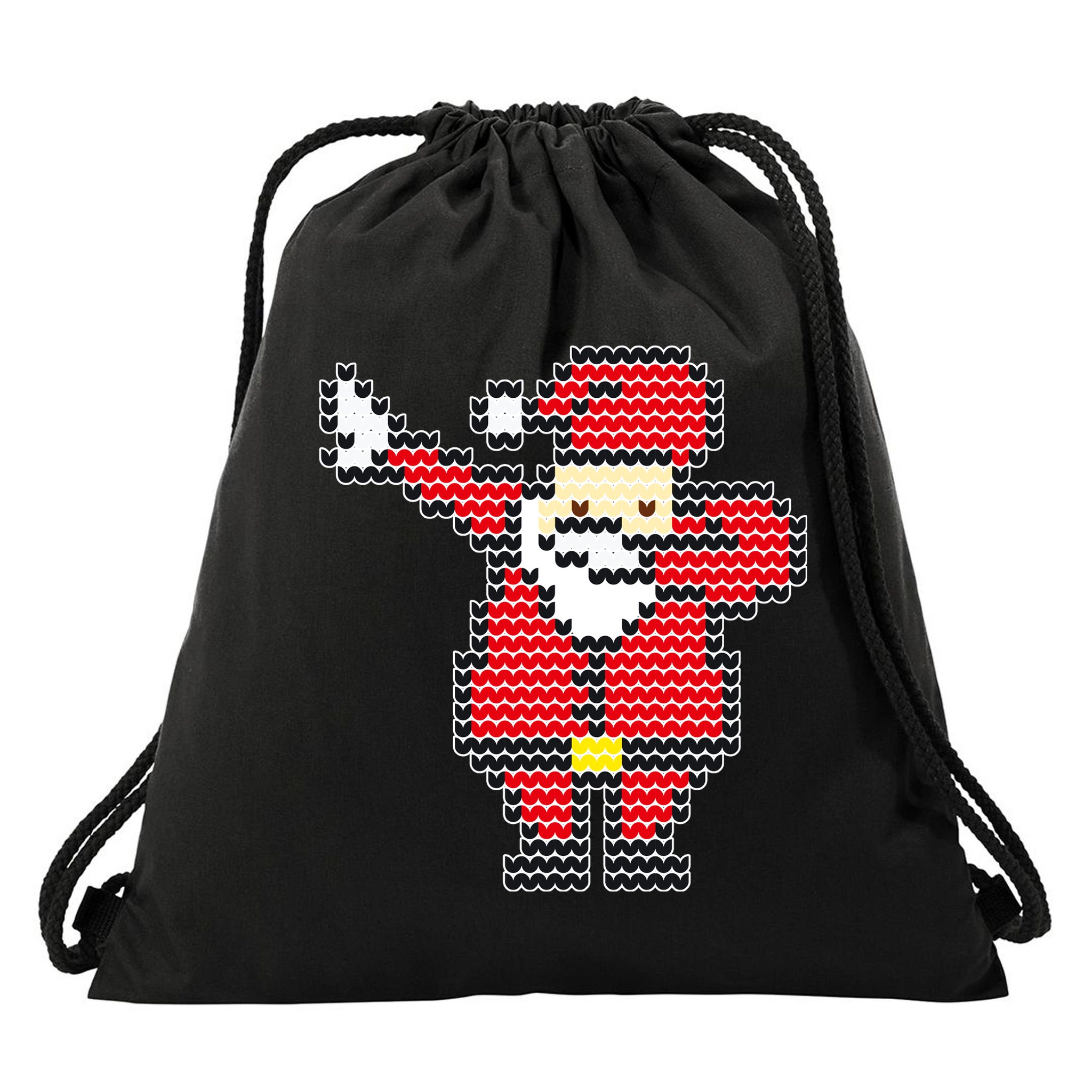 Dabbing Santa Pix-elated Christmas Drawstring Bag