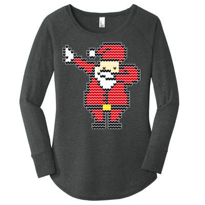 Dabbing Santa Pix-elated Christmas Women's Perfect Tri Tunic Long Sleeve Shirt