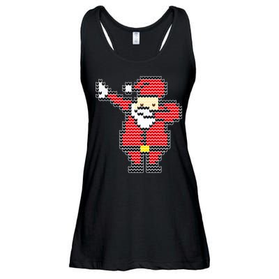 Dabbing Santa Pix-elated Christmas Ladies Essential Flowy Tank