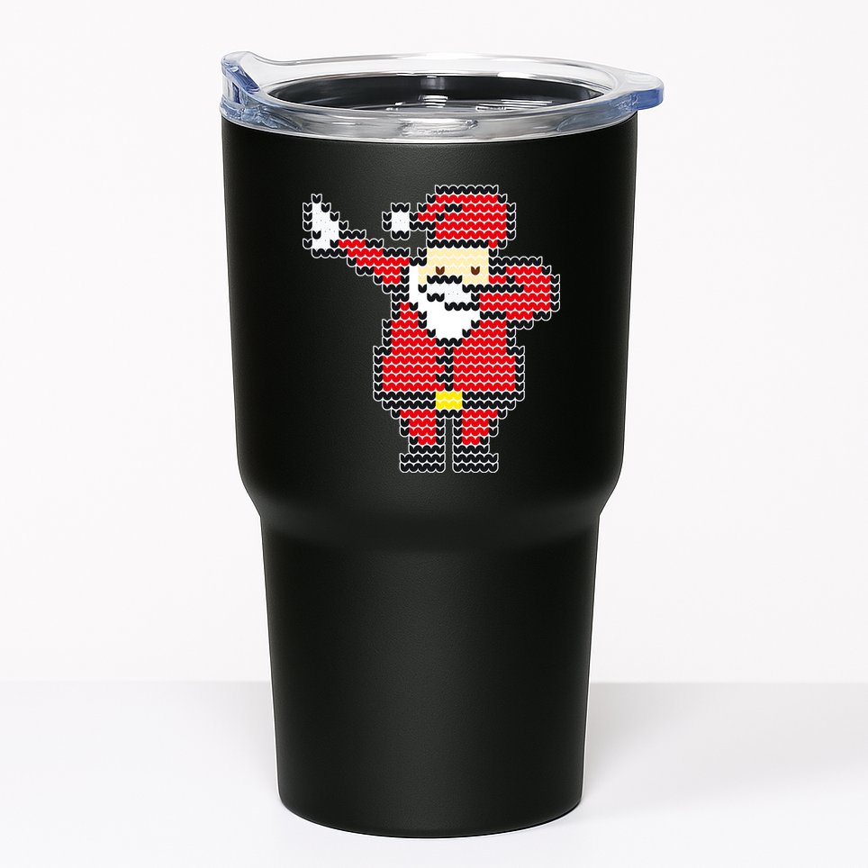 Dabbing Santa Pix-elated Christmas Tumbler