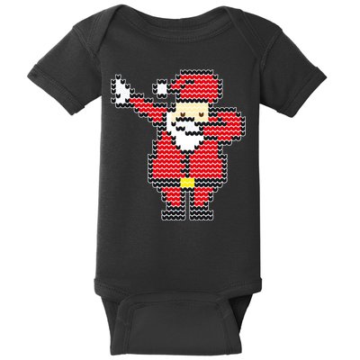 Dabbing Santa Pix-elated Christmas Baby Bodysuit