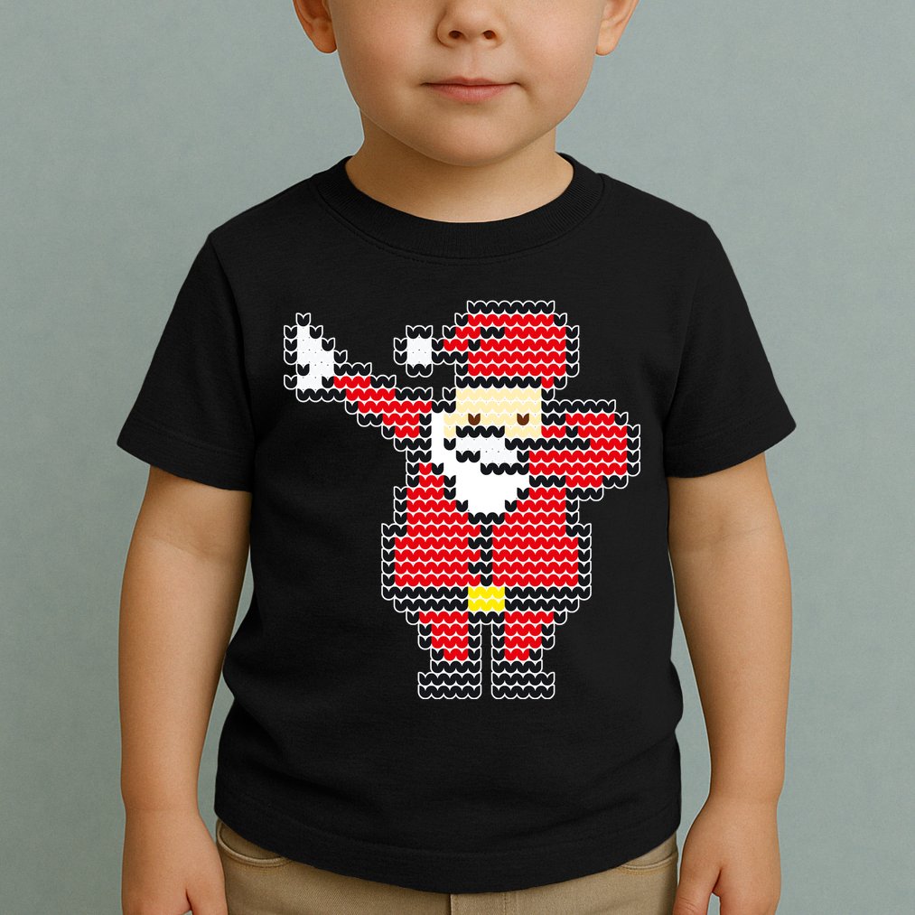 Dabbing Santa Pix-elated Christmas Toddler T-Shirt