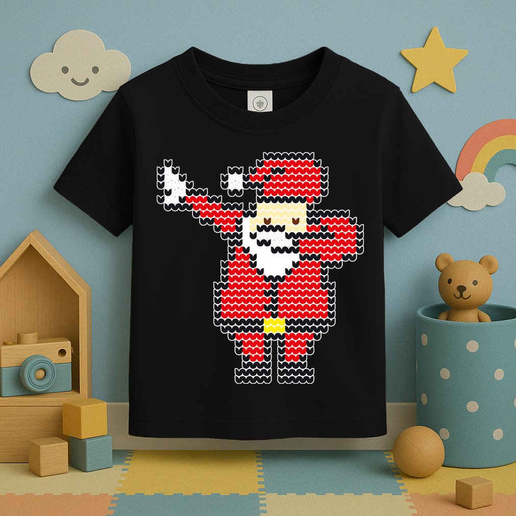 Dabbing Santa Pix-elated Christmas Toddler T-Shirt