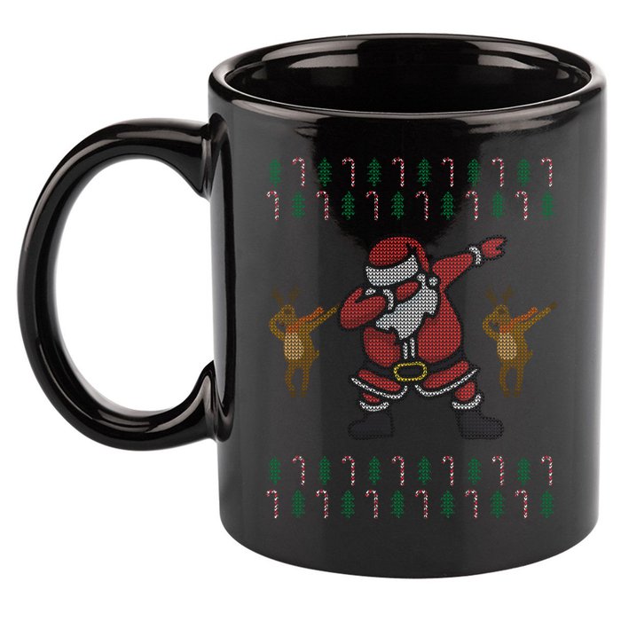 Dabbing Santa Ugly Christmas 11oz C Handle Ceramic Mug