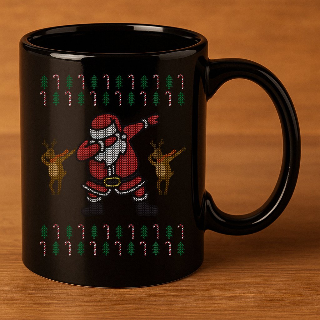 Dabbing Santa Ugly Christmas 11oz C Handle Ceramic Mug