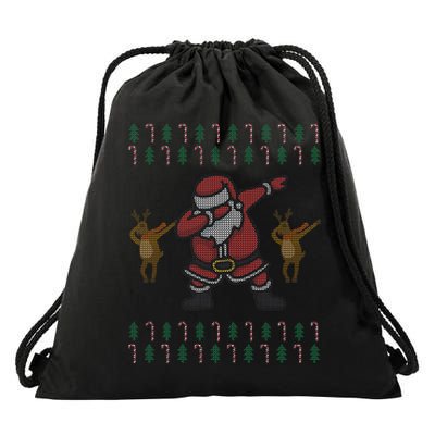 Dabbing Santa Ugly Christmas Drawstring Bag