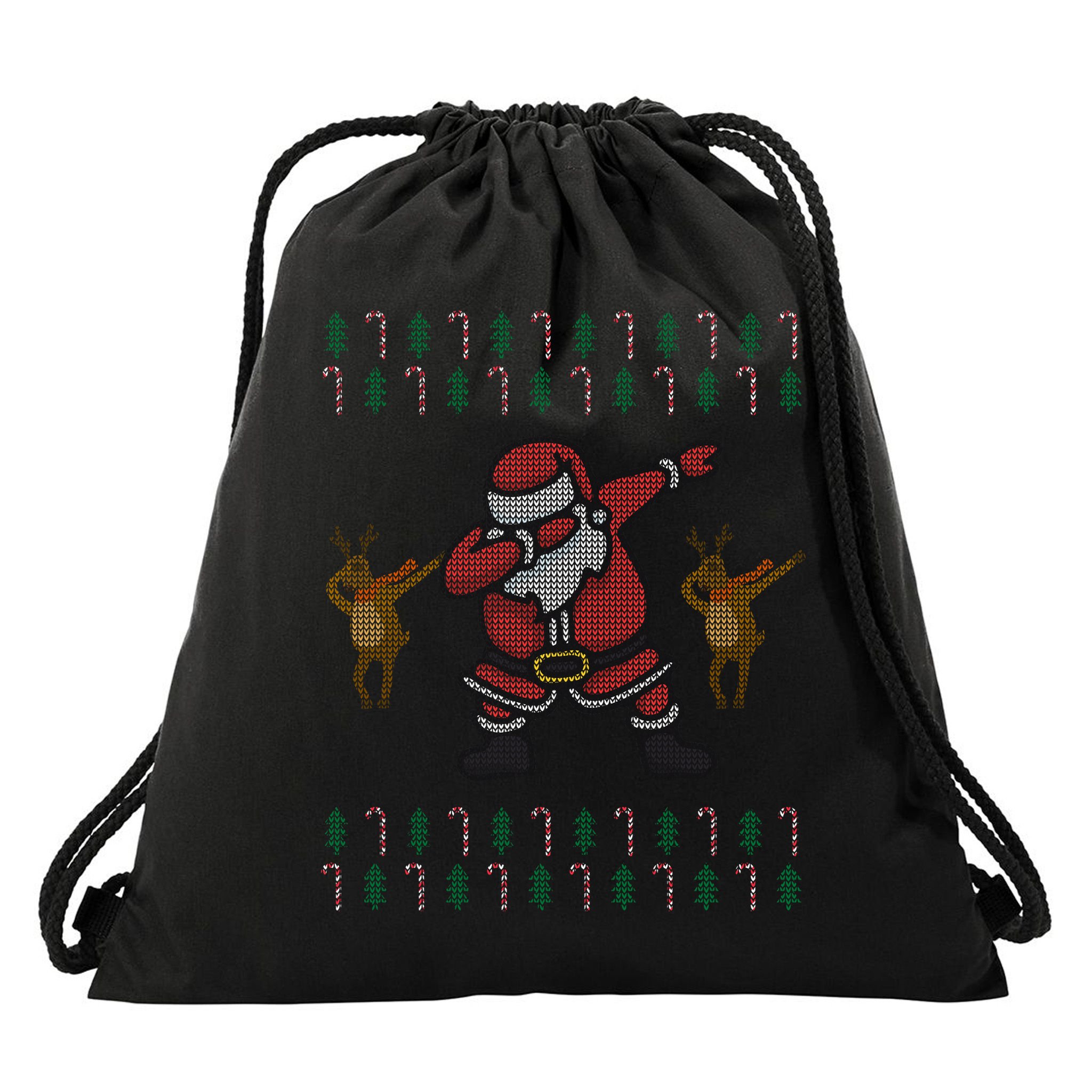 Dabbing Santa Ugly Christmas Drawstring Bag