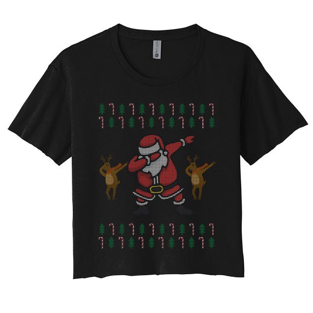 Dabbing Santa Ugly Christmas Crop Top