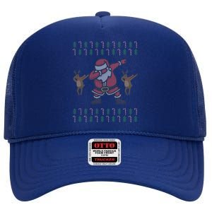 Dabbing Santa Ugly Christmas High Crown Mesh Back Trucker Hat