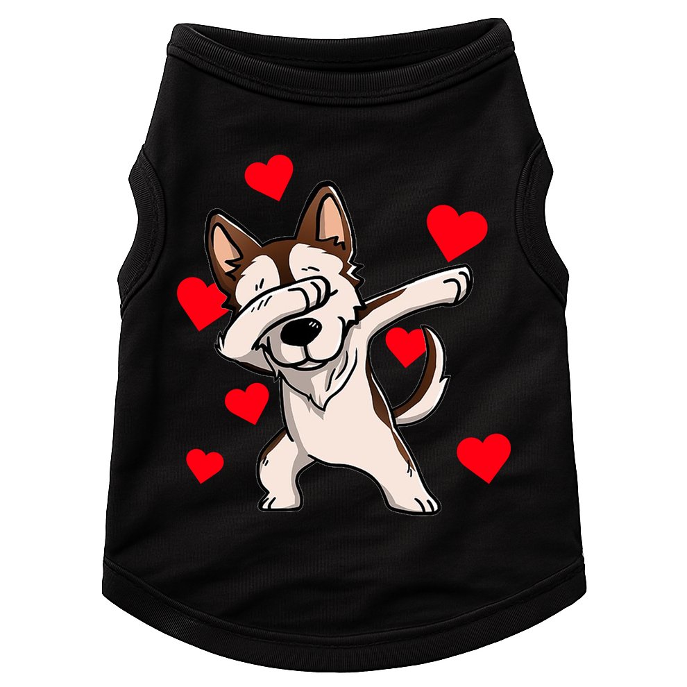 Dabbing Siberian Husky Valentines Day Doggie Tank