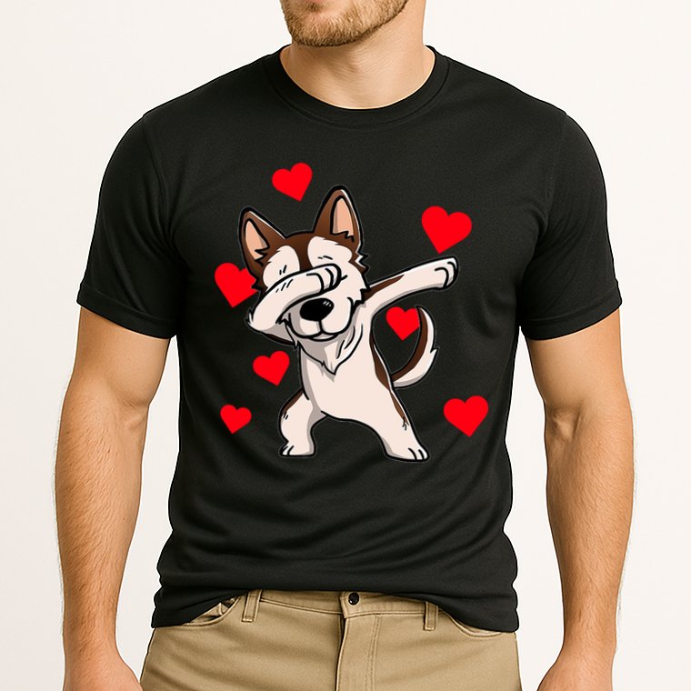 Dabbing Siberian Husky Valentines Day Performance Shirt