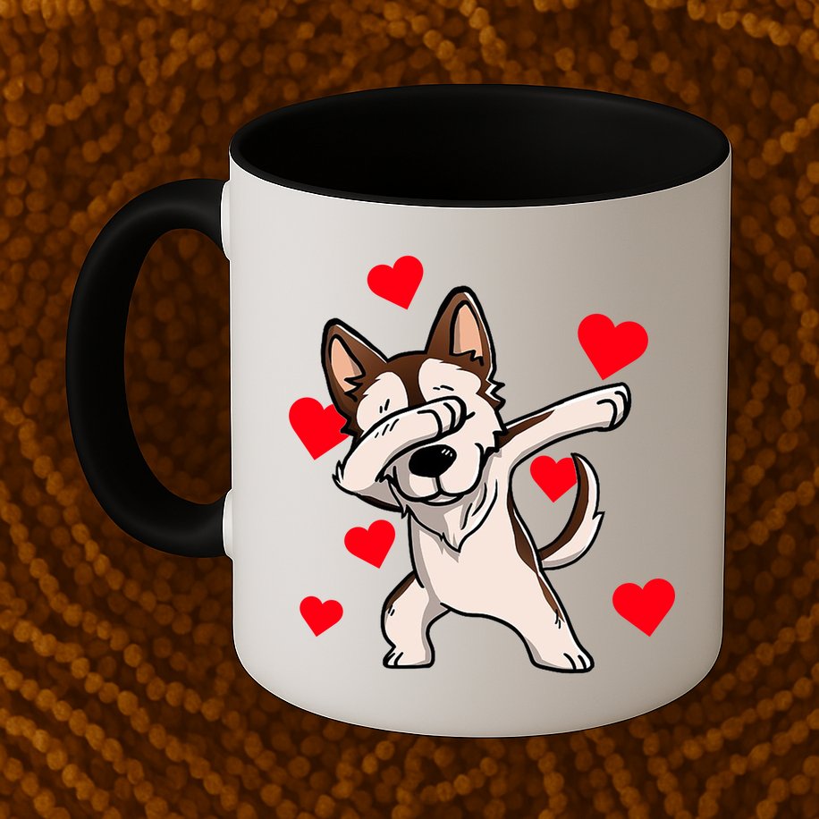 Dabbing Siberian Husky Valentines Day Mug